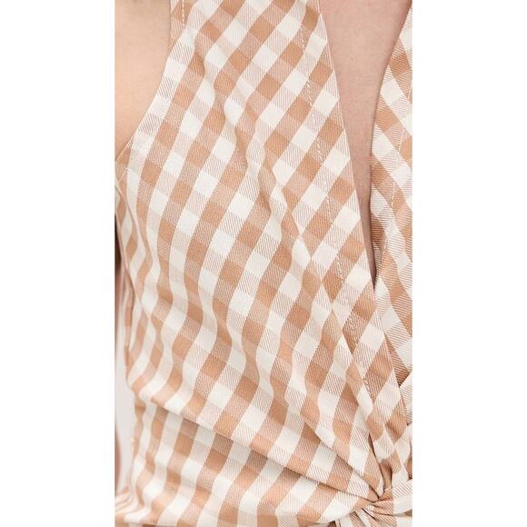 Cinq a Sept  Mckenna Gingham Denim Dress in Sahara 10 - Picture 4 of 6